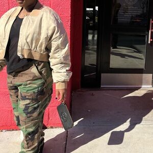 Satin Crop Bomber Jacket